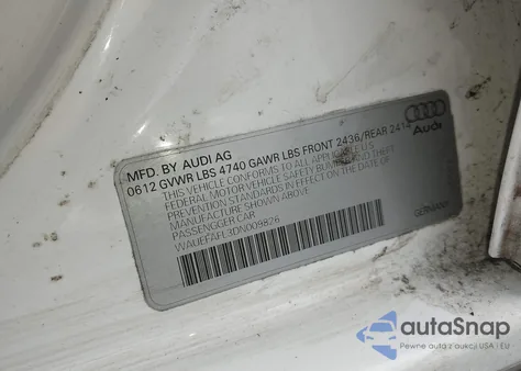 2013 Audi A4 2.0T Premium z USA, uszkodzony, nr VIN WAUEFAFL3DN009826